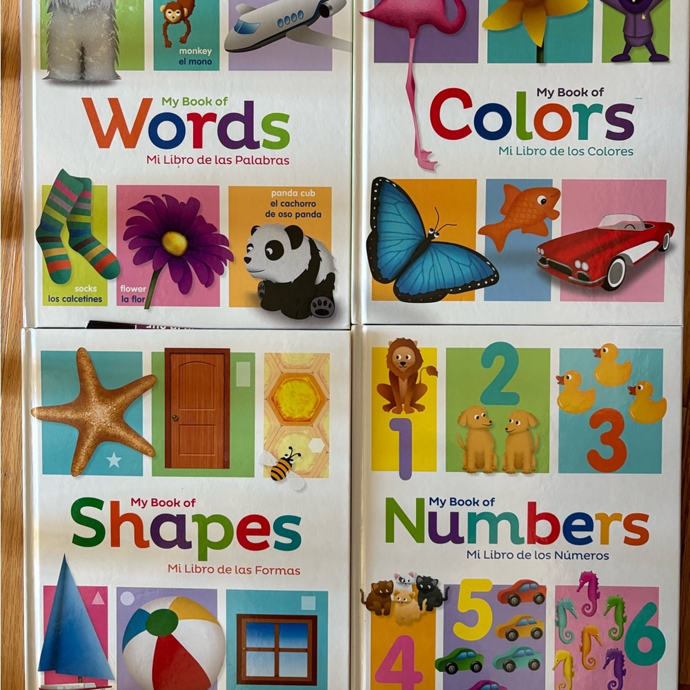 Kids Educational Book Set - Words, Colors, Shapes, Numbers